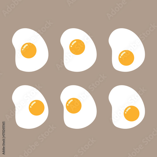 Flat design of fried egg minimal food concept