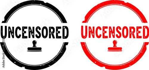 Uncensored stamp. Red grunge icon stamp illustration vector