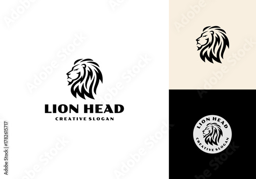 Lion Head Logo Silhouette Vector Template Illustration Vector Design
