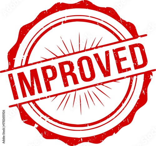 Improved stamp. Red grunge icon stamp illustration vector	