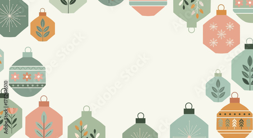 Festive Holiday Baubles Pattern Frame