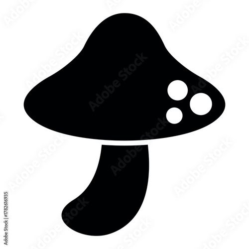 Luxury Mushroom Icon – Elegant Nature Fungus Symbol