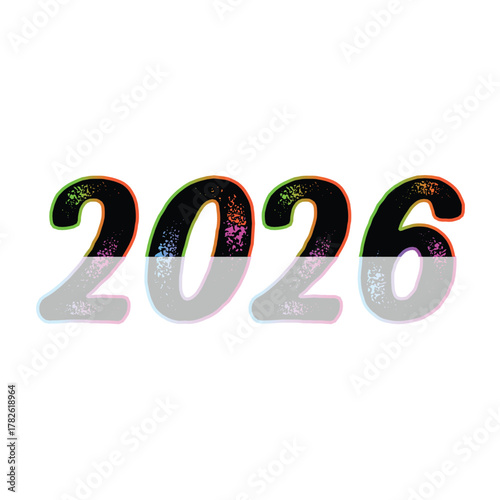 2026 Glitch Effect Typography with RGB Shift Shadow
