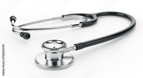 Black Stethoscope on White Background medical healthcare