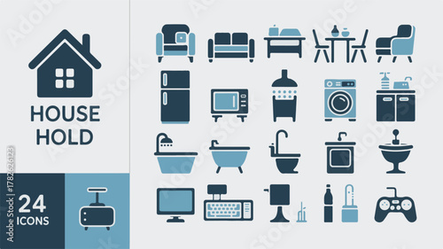 Household Appliances and Furniture Icon Collection