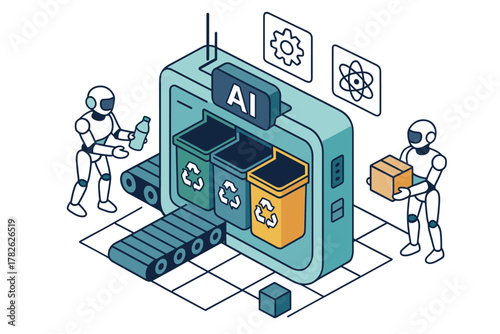 Robotics in waste management: ai-powered recycling with robots and conveyor system