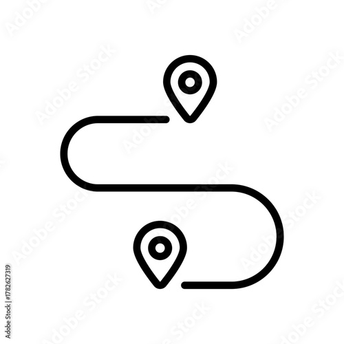 Map pointer outline icon. Taxi, car sharing or rental car location. Vector illustration.