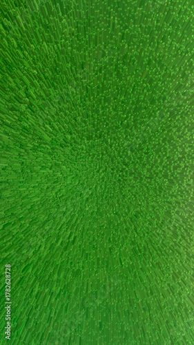Green background with extruded cubes.