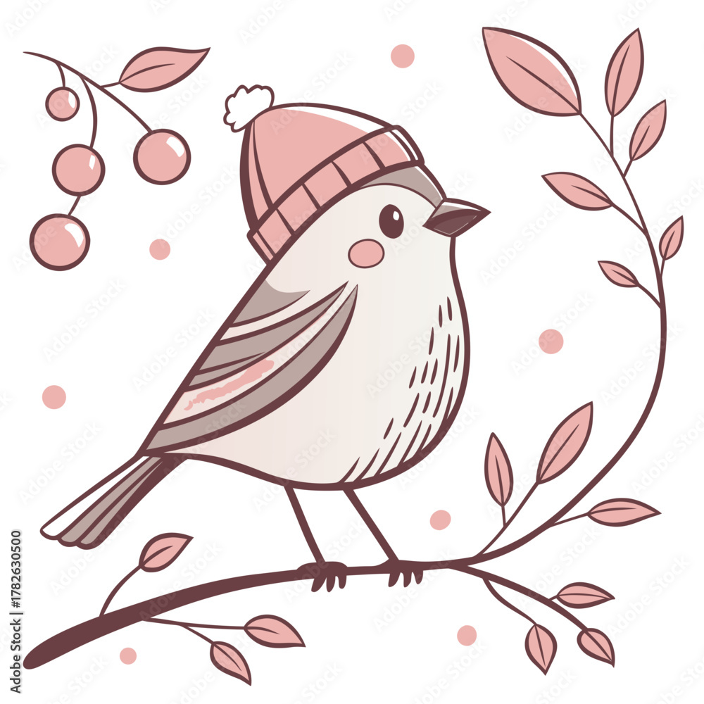 Obraz premium Tiny Bird with Hat