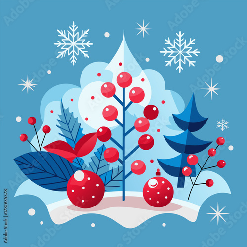 christmas background with snowflakes