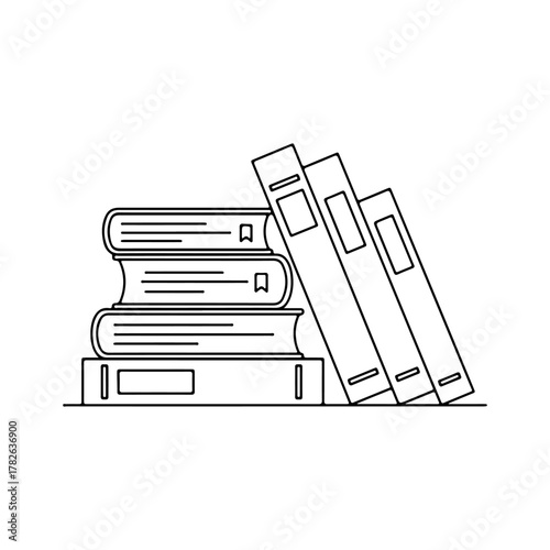 Stack of classic books leaning together, perfect for educational and creative projects