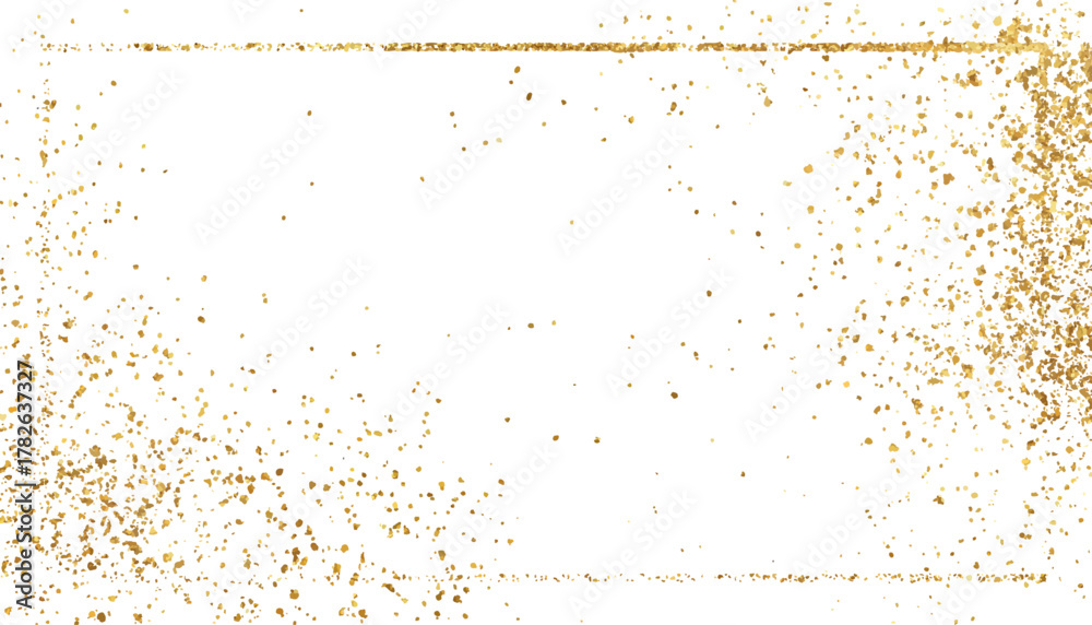 Obraz premium Frame with gold glitter sprinkled on it with a simple background.