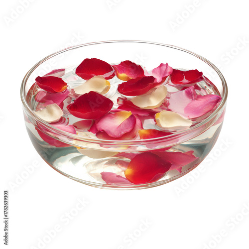Beautiful Floating Rose Petals in Clear Water Create a Serene and Calming Dis...