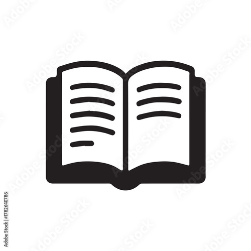 Open book with pages isolated on white background for reading and learning