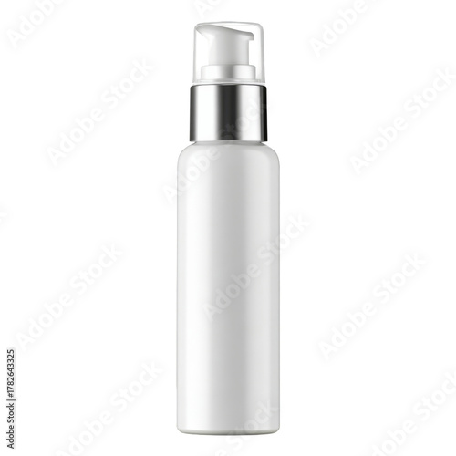 Simple White Bottle for Lotion With Pump in Clear Background