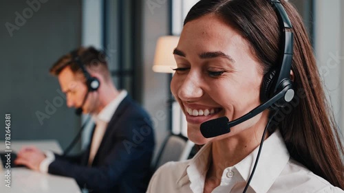 Friendly customer support team assisting clients with smiles and professionalism