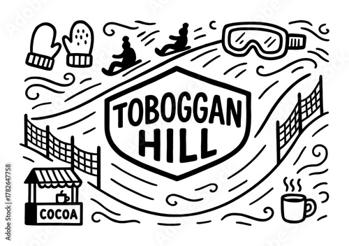Winter fun on toboggan hill: gliding, gear, and cocoa delights