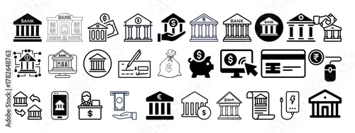 bank icon, finance, business symbol, economy, payment, fintech, credit, savings, online banking, money icon, corporate, loan, deposit, financial service, finance icon