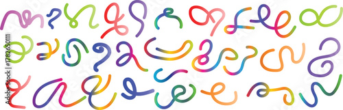 Modern gradient Abstract style line art vector icon or illustration design, Funny, Kids, Doodle, Decorative clipart shape collection