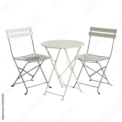Modern Folding Table and Chairs Set for Dining in an Outdoor Space During the...