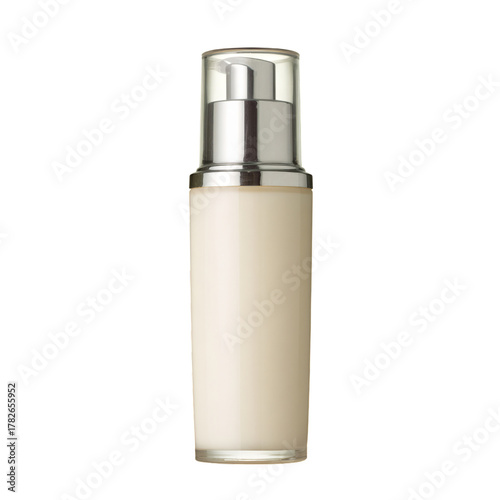 Elegant Cream Bottle for Skincare Products Displayed Against a Neutral Backgr...