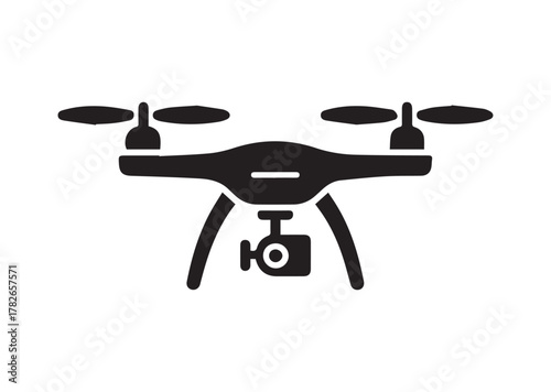 Drone with camera icon, Drone with camera solid vector
