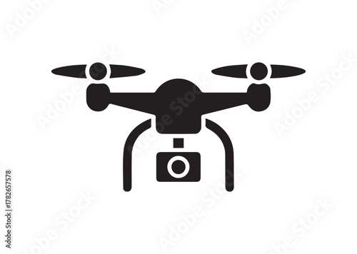 Drone with camera icon, Drone with camera solid vector