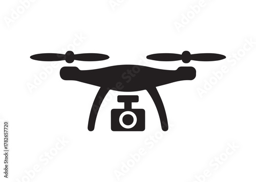 Drone with camera icon, Drone with camera solid vector