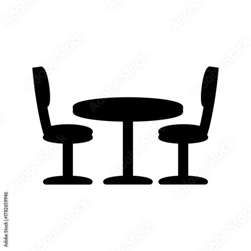 Bistro Table Icon Black Filled