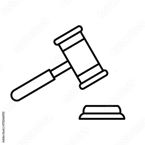 A gavel and sounding block representing justice and law, illustration vector