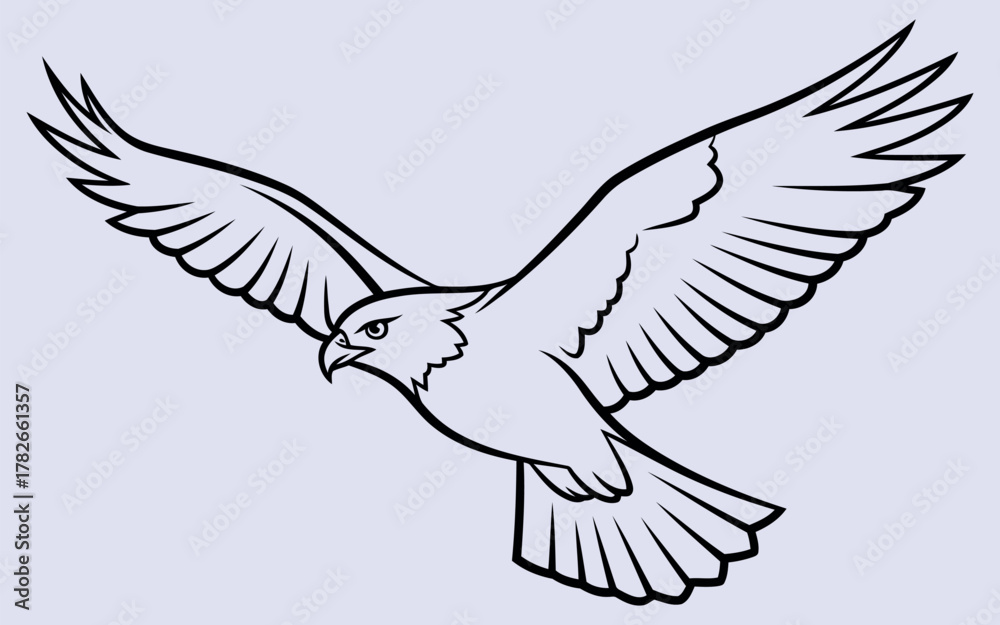 Obraz premium Majestic red-tailed hawk illustration in flight