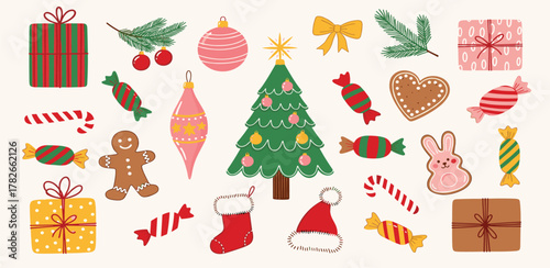 Festive Christmas Icon Collection A Diverse Set of Holiday Graphics
