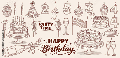 Birthday Party Clipart Cakes, Candles, and Celebrations