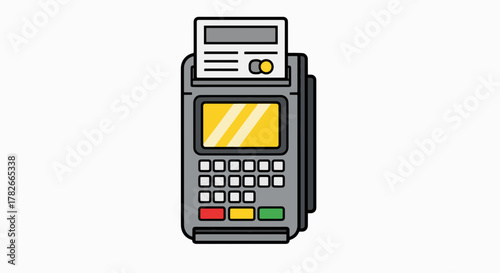 Retail Payment Terminal Icon with Printed Receipt