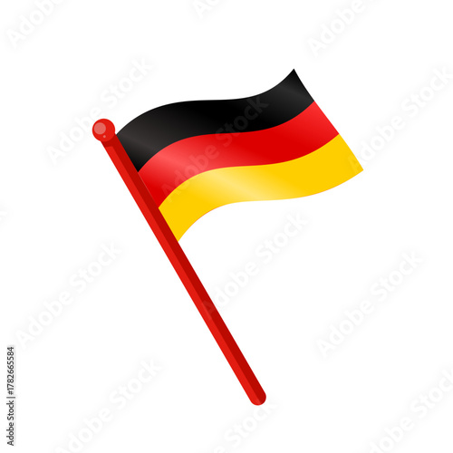 Waving Germany flag  -  vector illustration