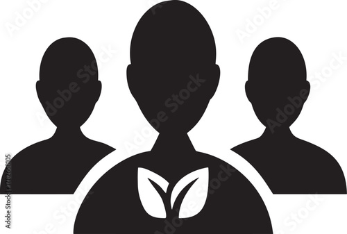 Flat Style Wellness and Sustainability Silhouette, Eco Lifestyle, Health, and Green Energy Vector Design