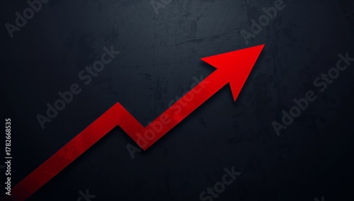 Scarlet Arrows Ascent. A Visual Metaphor of Progress and Upward Trajectory.