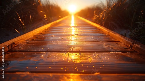 Beach Boardwalk Sunset. (1)