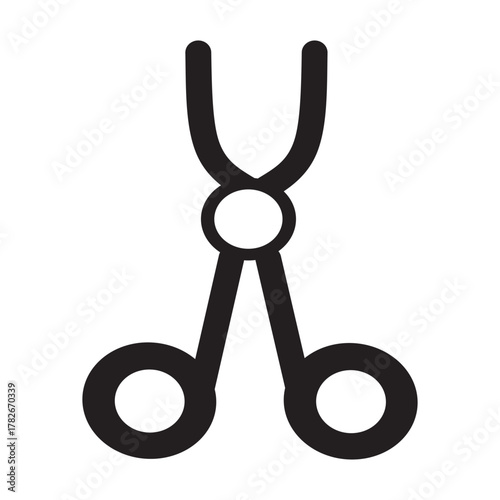 Surgical forceps vector tool icon graphic design medical clamp equipment symbol healthcare surgery isolated instrument