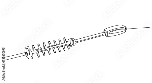 Outline drawing of a fishing lure with treble hooks  