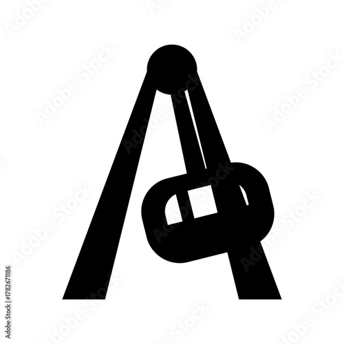 Pendulum Ride Icon Black Filled