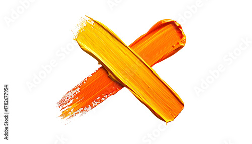 Two intersecting brushstrokes forming an 