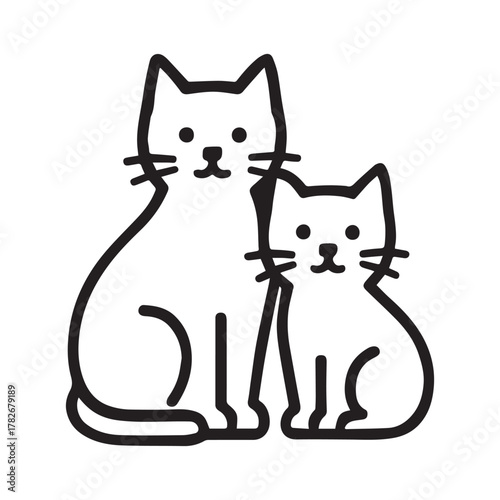 Mother and Kitten Cat Silhouette