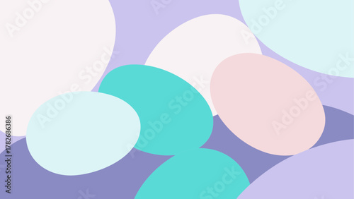 Abstract pastel bubbles overlapping each other art on transparent background