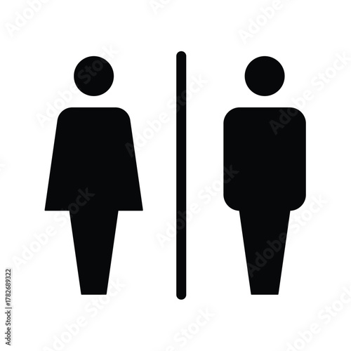 Vector male and female toilet signs with trendy design