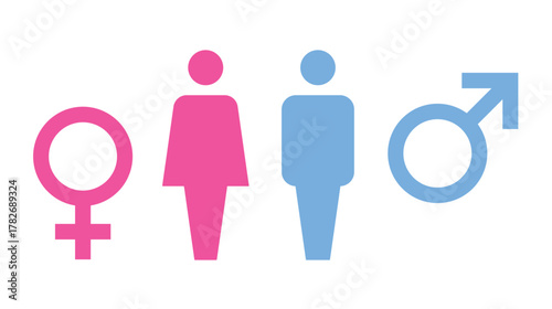 Male and female gender vector symbol set