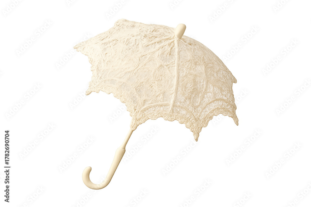 Fototapeta premium Vintage lace parasol displaying elegance and antique style