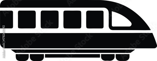 High Speed Train Silhouette Vector Illustration Transportation Design Modern Travel Concept Passenger Vehicle Railroad Transport Railcar Subway