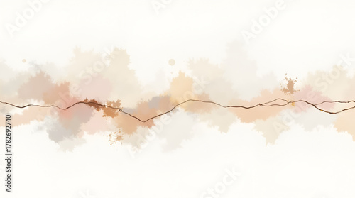 Minimalist abstract composition with soft flowing shapes and gentle beige gradients on a Dutch white background, creating an elegant and airy atmosphere