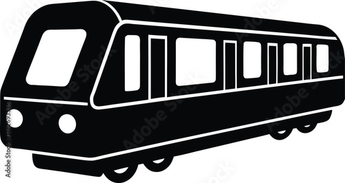 Subway Train Metro Rail Transport Vehicle Public City Transportation Commute Railroad Railway Icon Vector Silhouette Underground